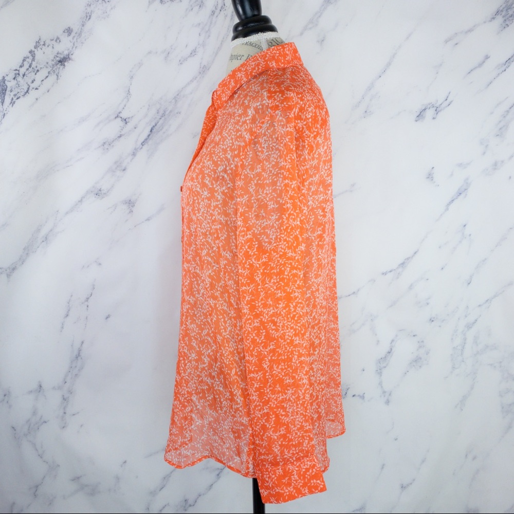 Equipment | Essential Silk Shirt | Coral/Wht | XL - Picture 2 of 13